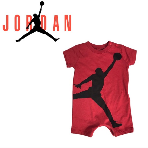 NWT Jordan Red Short-Sleeve Jumpman Knit Shortall - Picture 8 of 10